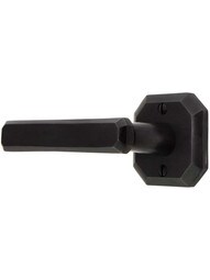 Solid Bronze Angular-Rosette Door Set with Artemis Levers.